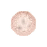 Round Rattan Scalloped Tray | Pink | Casa JJ