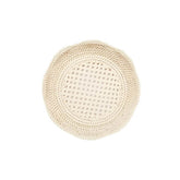 Round Rattan Scalloped Tray | Soft Yellow | Casa JJ