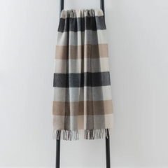 Green Check Throw | Merino Wool | Isle Mill | Dunira Sorbet