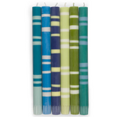 British Colour Standard Striped Cool Colours Eco Dinner Candles, 6 per pack