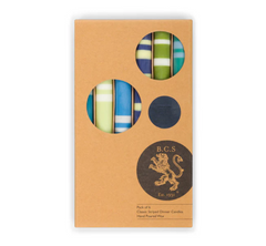 British Colour Standard Striped Cool Colours Eco Dinner Candles, 6 per pack