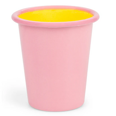 Set of 4 Enamel Tumblers in Old Rose / Sulphur Yellow, British Colour Standard