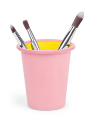 Set of 4 Enamel Tumblers in Old Rose / Sulphur Yellow, British Colour Standard