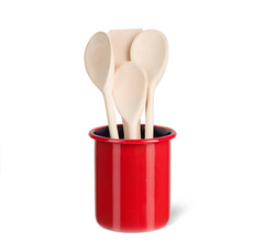 Enamel Utensil Holder in Chilli Red / Midnight Blue, British Colour Standard