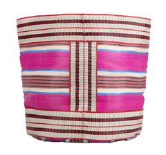 Large 25 cm Eco Woven Plant Pot Cover in Neyron Pink, Pompadour & Pearl, British Colour Standard