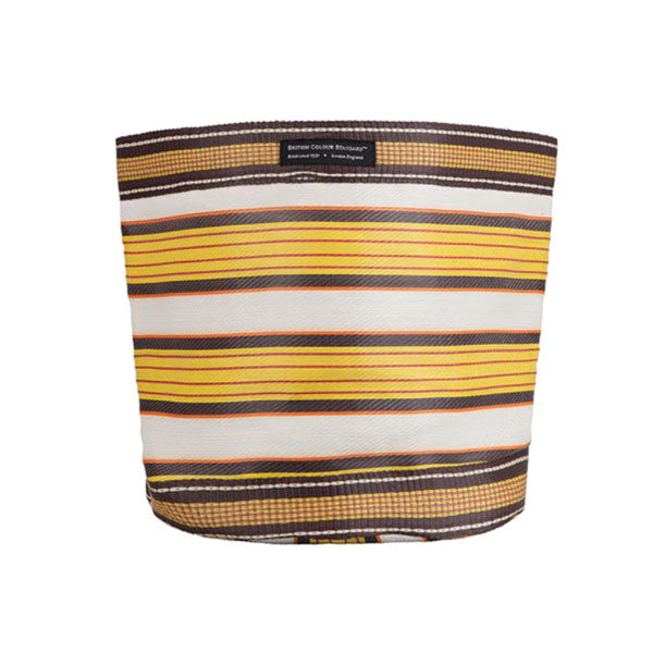Large 25cm Eco Woven Plant Pot Cover in Tuscan Yellow, Pearl & Rose Beige, British Colour Standard