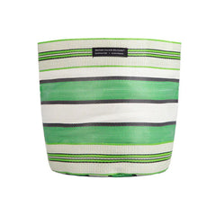 Large 25cm Eco Woven Plant Pot Cover in Grass Green, Indigo & Pearl, British Colour Standard
