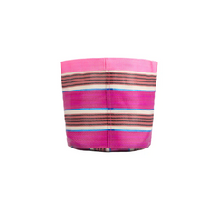 Medium 19cm Eco Woven Plant Pot Cover in Neyron Pink, Pompadour & Pearl, British Colour Standard