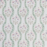 Mews Furnishings Iznik Vine Moss Green & Pink Floral Fabric