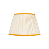 Rosana Lonsdale Pleated Ivory Linen Lampshade with Yellow Coloured Trim