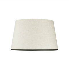 Rosana Lonsdale Stretched Ivory Linen Lampshade with Cloud Green Coloured Trim