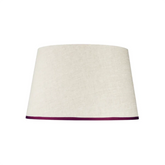 Rosana Lonsdale Stretched Ivory Linen Lampshade with Blush Coloured Trim