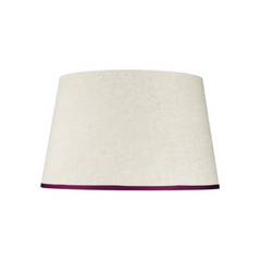 Rosana Lonsdale Stretched Ivory Linen Lampshade with Blush Coloured Trim