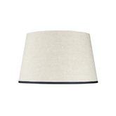 Rosana Lonsdale Stretched Ivory Linen Lampshade with Dark Blue Coloured Trim