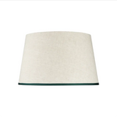 Rosana Lonsdale Stretched Ivory Linen Lampshade with Artichoke Green Coloured Trim