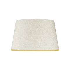 Rosana Lonsdale Stretched Ivory Linen Lampshade with Sunny Yellow Coloured Trim
