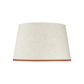 Rosana Lonsdale Stretched Ivory Linen Lampshade with Coral Coloured Trim
