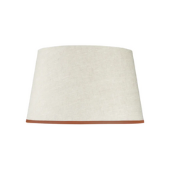 Rosana Lonsdale Stretched Ivory Linen Lampshade with Coral Coloured Trim
