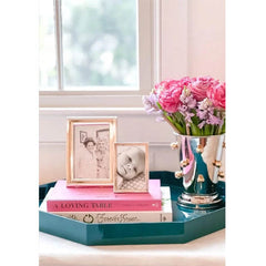 Small Octagon Lacquered Tray | Blue Teal | Casa JJ