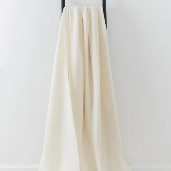 Large Ivory Throw | Merino Wool | Isle Mill | Clove Snowcap