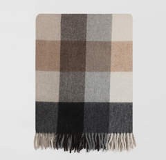 Green Check Throw | Merino Wool | Isle Mill | Dunira Sorbet