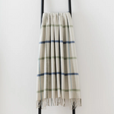 Blue & Green Check Throw | Merino Wool | Isle Mill | Milton Glade