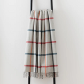 Blue & Red Check Throw | Merino Wool | Isle Mill | Milton Melba