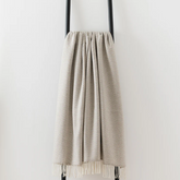 Grey Herringbone Throw | Merino Wool | Isle Mill | Balintyre Cloud