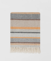 Orange & Natural Throw | Merino Wool | Isle Mill | Croftmore Amber