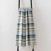 Blue Striped Throw | Merino Wool | Isle Mill | Croftmore Seaglass