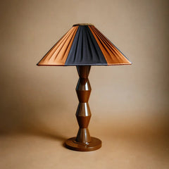 Fitz Pleated Empire Lampshade | Striped Navy & Bronze