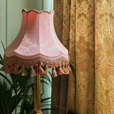 Pink Damask Lampshade with Tassel Fringe | Tinker & Tallulah