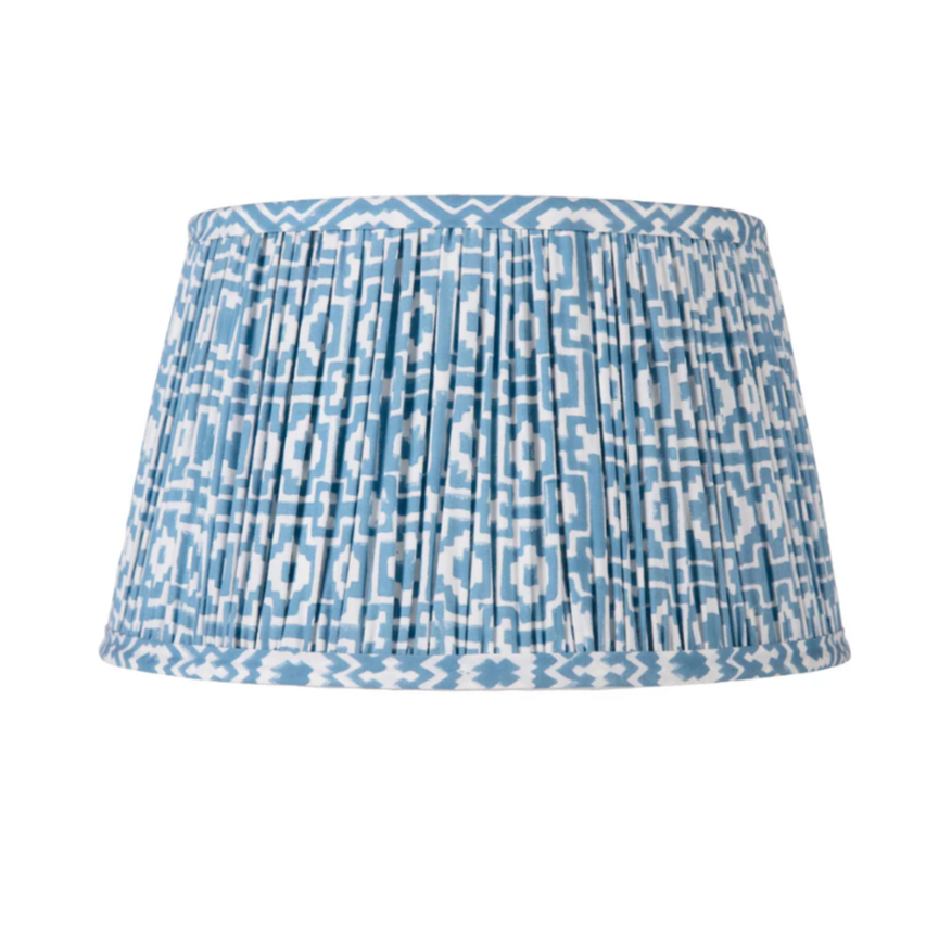 Hand-pleated Light Blue Alotablots Lampshade | Kelling Home