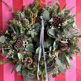 Fresh Christmas Door Wreath- Winter Whisper