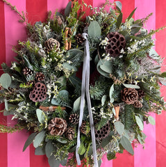 Fresh Christmas Door Wreath- Winter Whisper