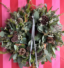 Fresh Christmas Door Wreath- Winter Whisper