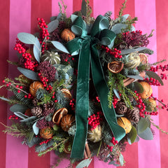 Fresh Christmas Door Wreath- Winter Spice