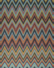 Zig Zags Flatwoven Wool Rug | Red, Yellow, Blue & Charcoal | Amy Kent