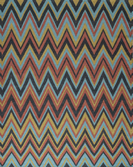 Zig Zags Flatwoven Wool Rug | Red, Yellow, Blue & Charcoal | Amy Kent