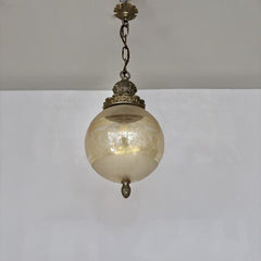 Vintage Amber Glass Globe Pendant