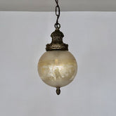 Vintage Amber Glass Globe Pendant