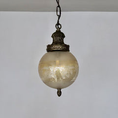 Vintage Amber Glass Globe Pendant
