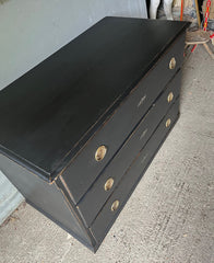 Antique Black Painted Pine Chest of Drawers | John Cornall