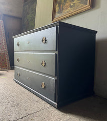 Antique Black Painted Pine Chest of Drawers | John Cornall