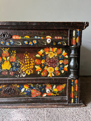 Antique Folk Painted Bridal Box with Flowers | John Cornall