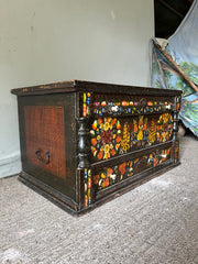 Antique Folk Painted Bridal Box with Flowers | John Cornall