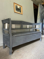 Antique Grey & White Box Bench or Modernist Style