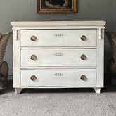 Antique Pine Chest of Drawers in Swedish White