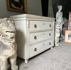 Antique Pine Chest of Drawers in Swedish White
