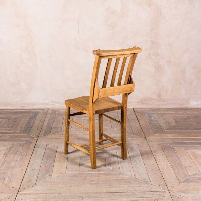 Solid Oak Vintage Style Chapel Chair